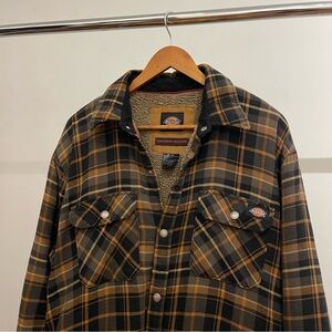 Dickies Brown Plaid Sherpa-Lined Jacket